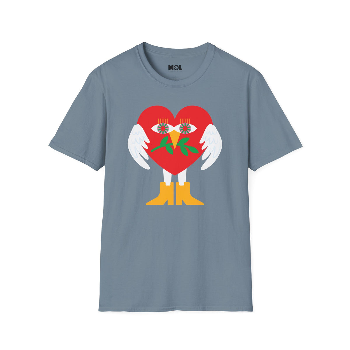 Peace & Love Heartfelt Unisex Softstyle T-Shirt