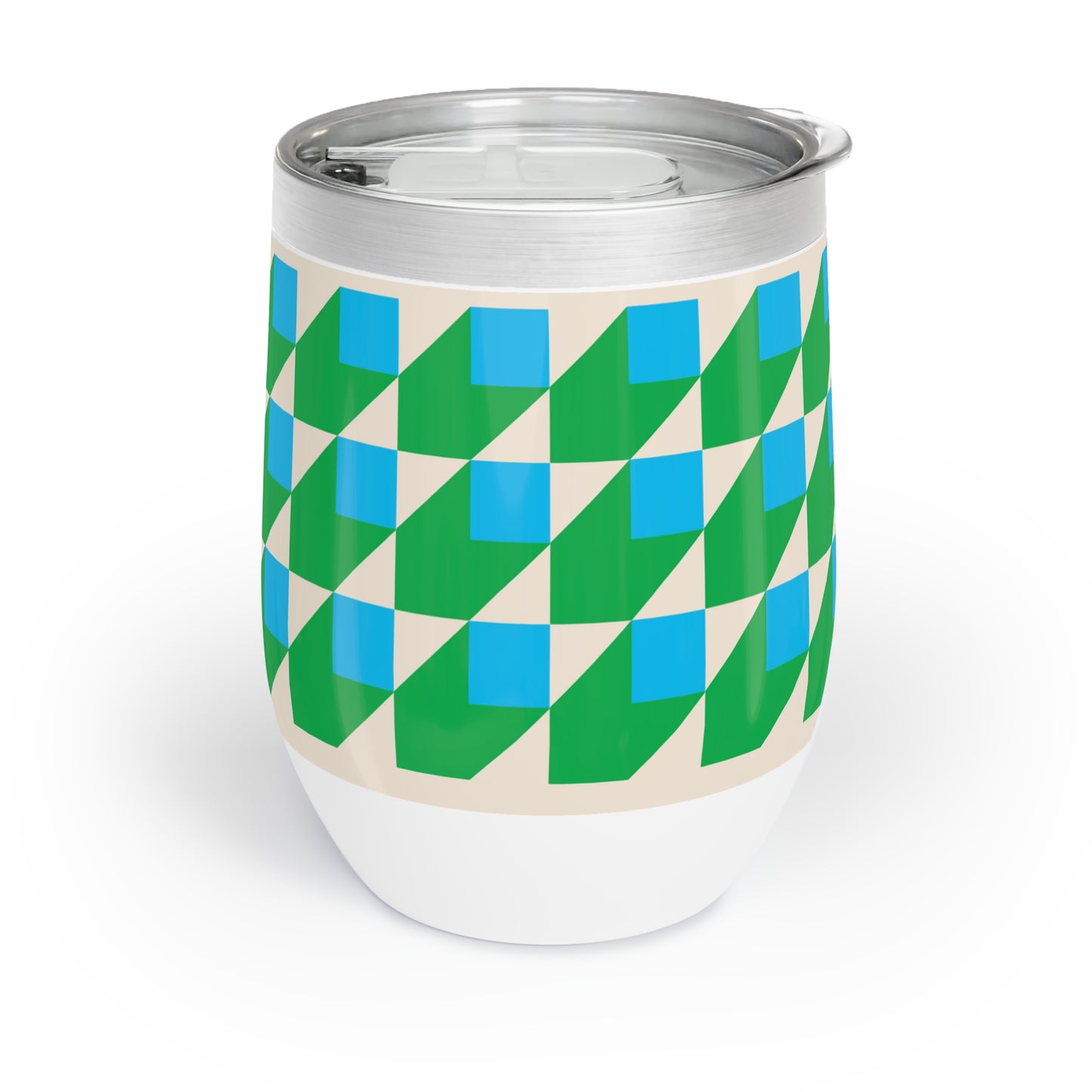 Chill Wine Tumbler Blue Cubes