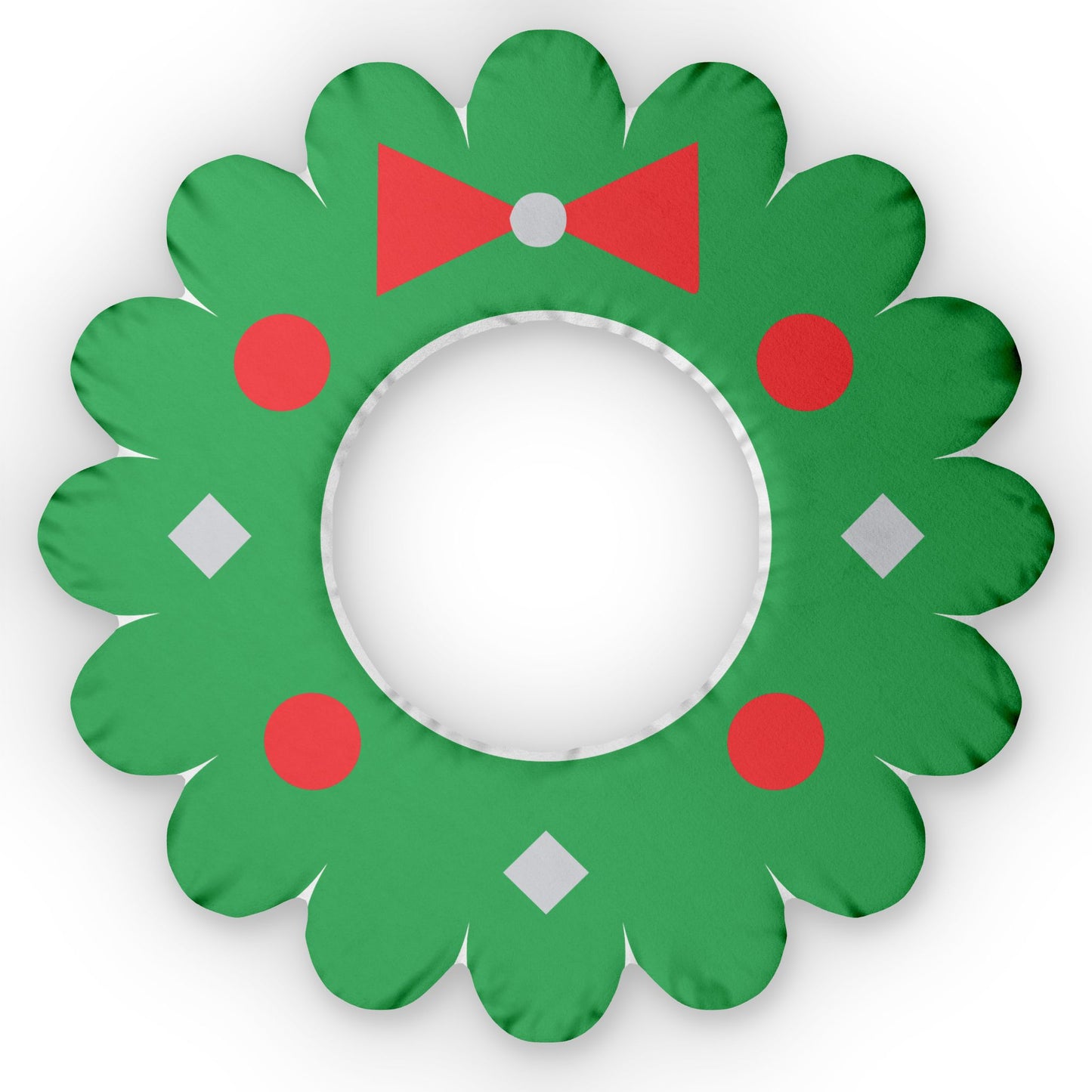 Christmas Shaped Pillows - Green Wreath