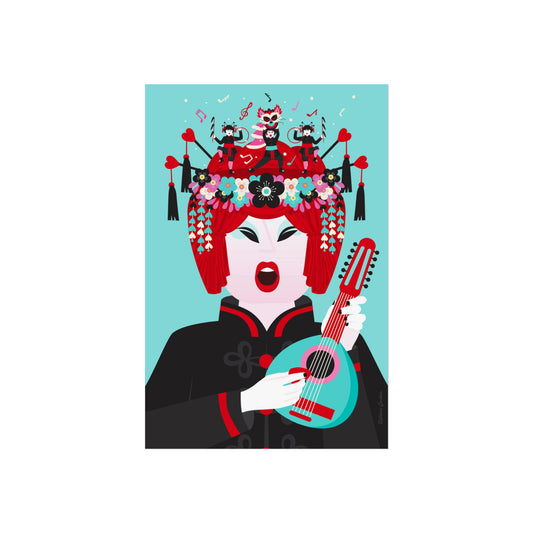 Giclée Fine Art Print - Beijing Opera Art - The Mandolin Player