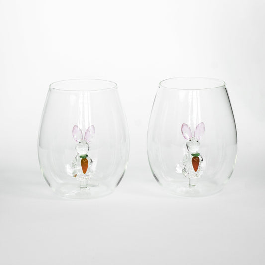 3D Easter Bunny Stemless Glasses