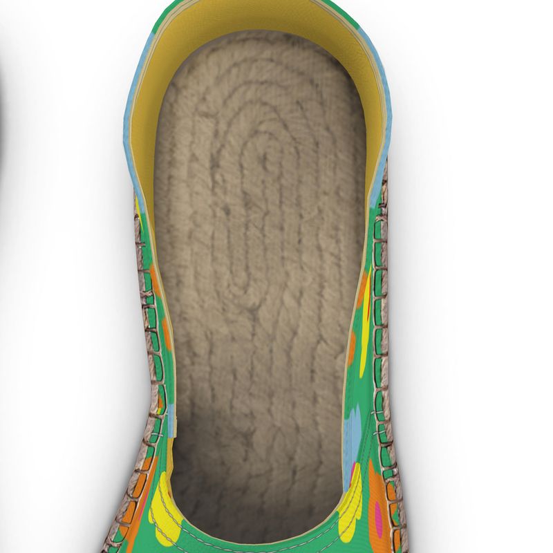 Espadrilles Blumen grün
