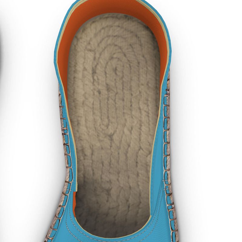 Espadrilles Blumen gelb und blau