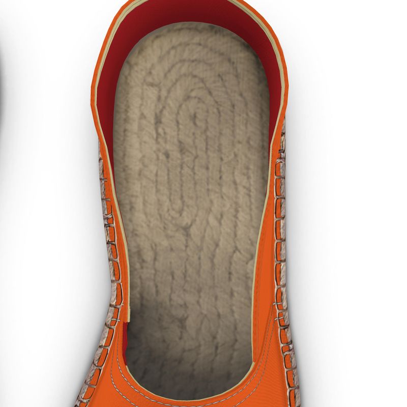 Espadrilles Blumen blau und orange
