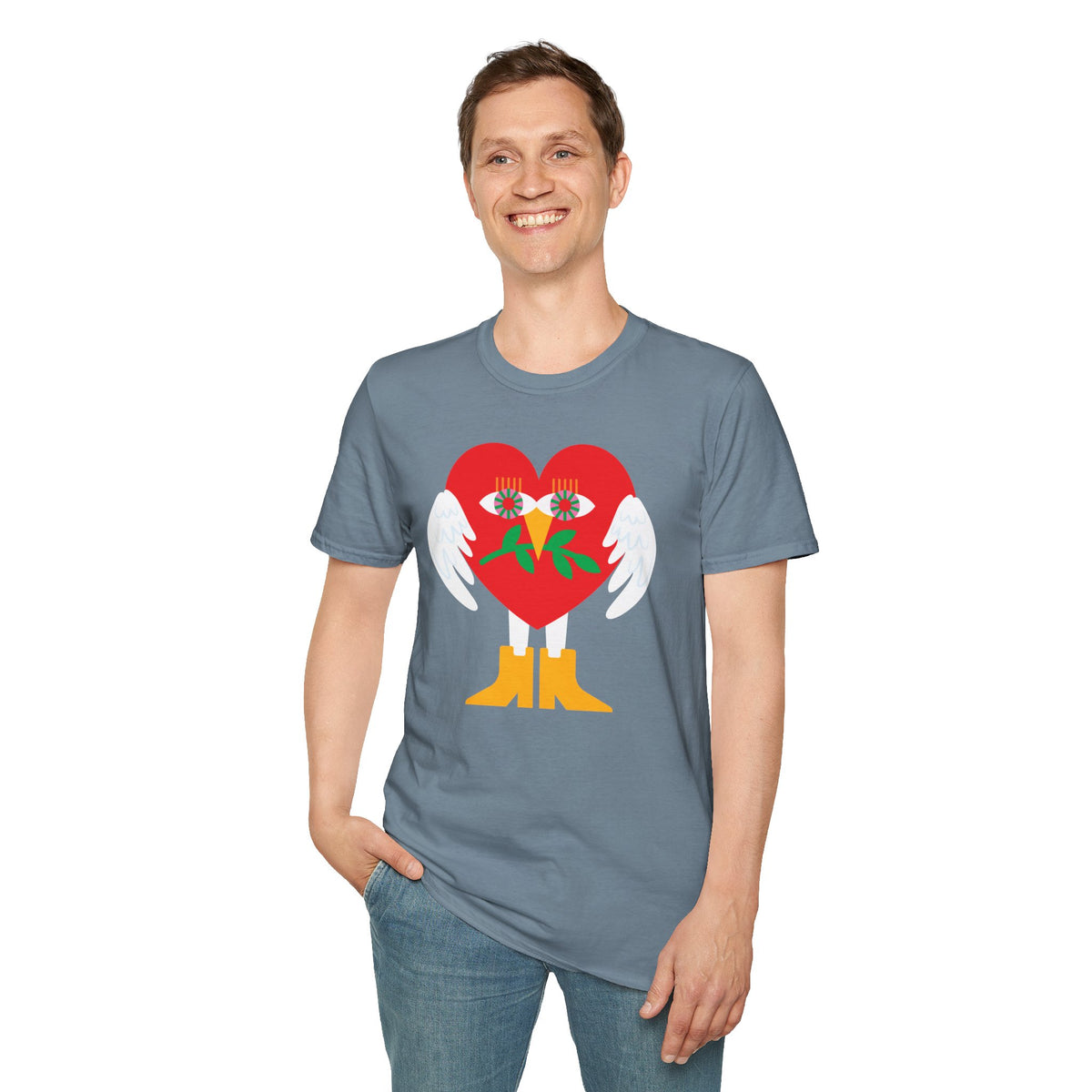 Peace & Love Heartfelt Unisex Softstyle T-Shirt