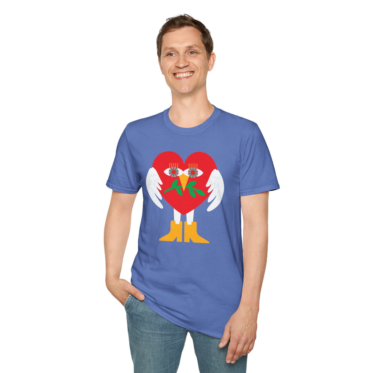 Peace & Love Heartfelt Unisex Softstyle T-Shirt