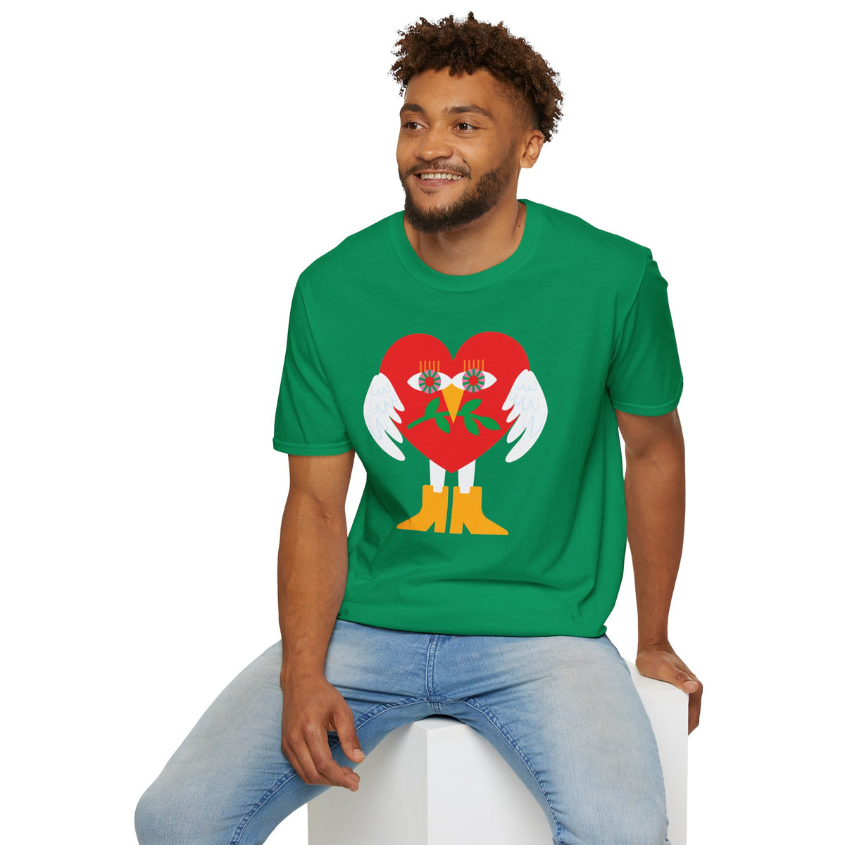Peace & Love Heartfelt Unisex Softstyle T-Shirt