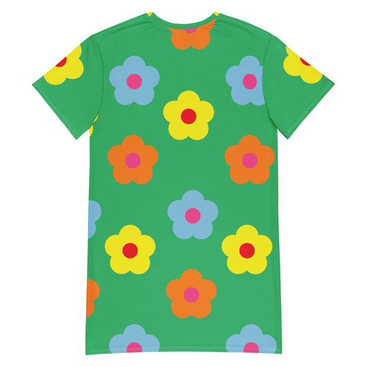 T-shirt dress Flower green