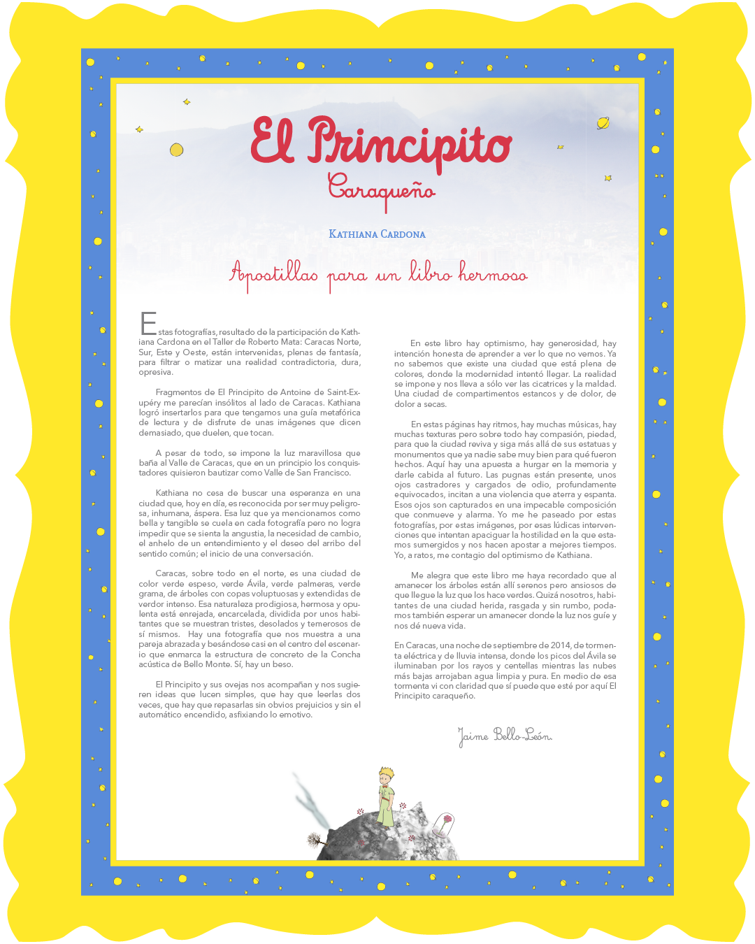 ”El Principito Caraqueño” - Apostillas para un libro hermoso