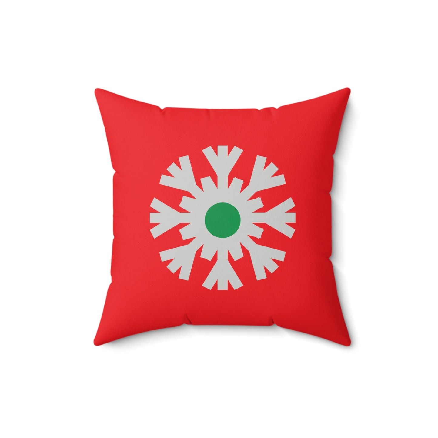 Faux Suede Square Pillow Christmas Snowflake flat