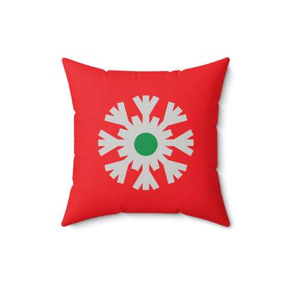Faux Suede Square Pillow Christmas Snowflake flat