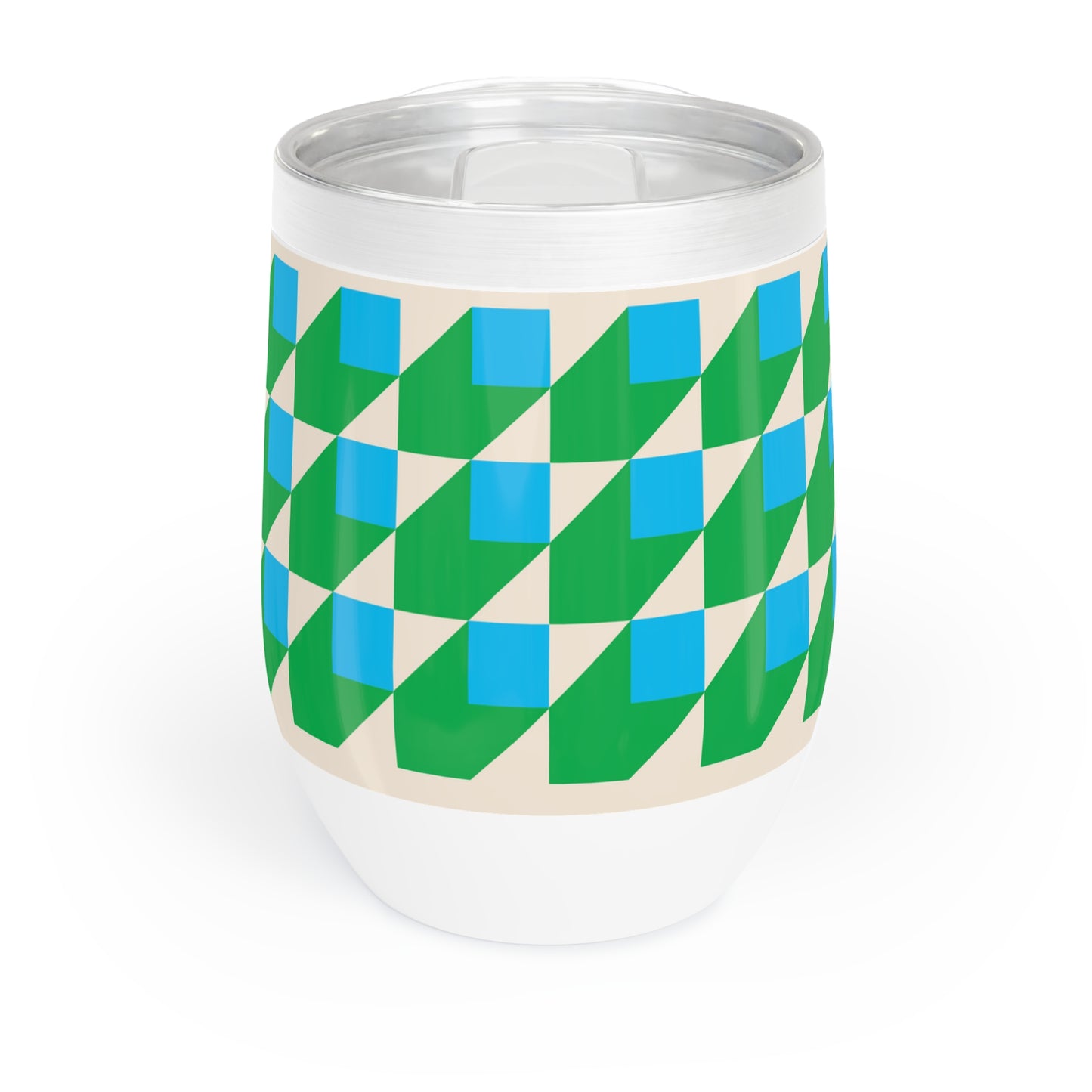 Chill Wine Tumbler Blue Cubes