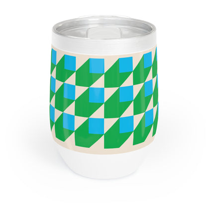 Chill Wine Tumbler Blue Cubes