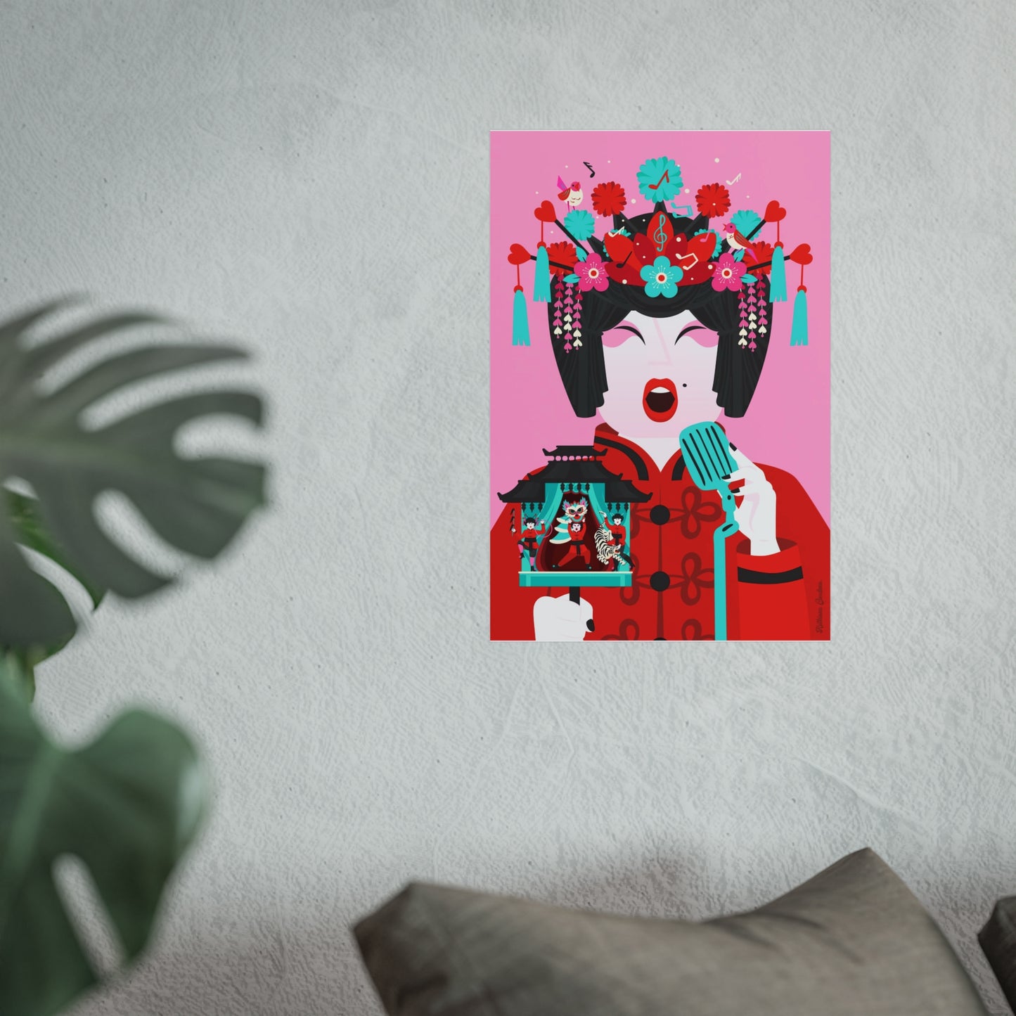 Giclée Fine Art Print - Arte de la Ópera de Beijing - El Cantante 