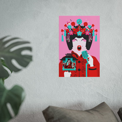 Giclée Fine Art Print - Arte de la Ópera de Beijing - El Cantante 