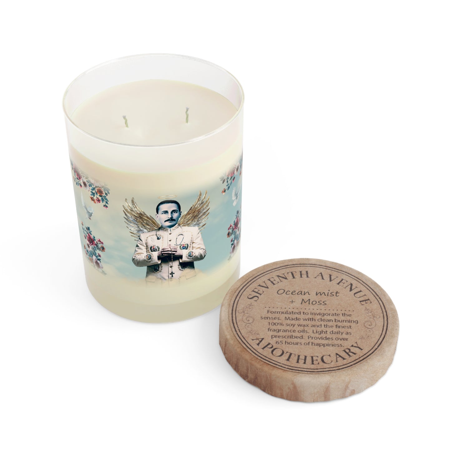 Scented Candle - Full Glass, 11oz - San José Gregorio Hernández Vintage