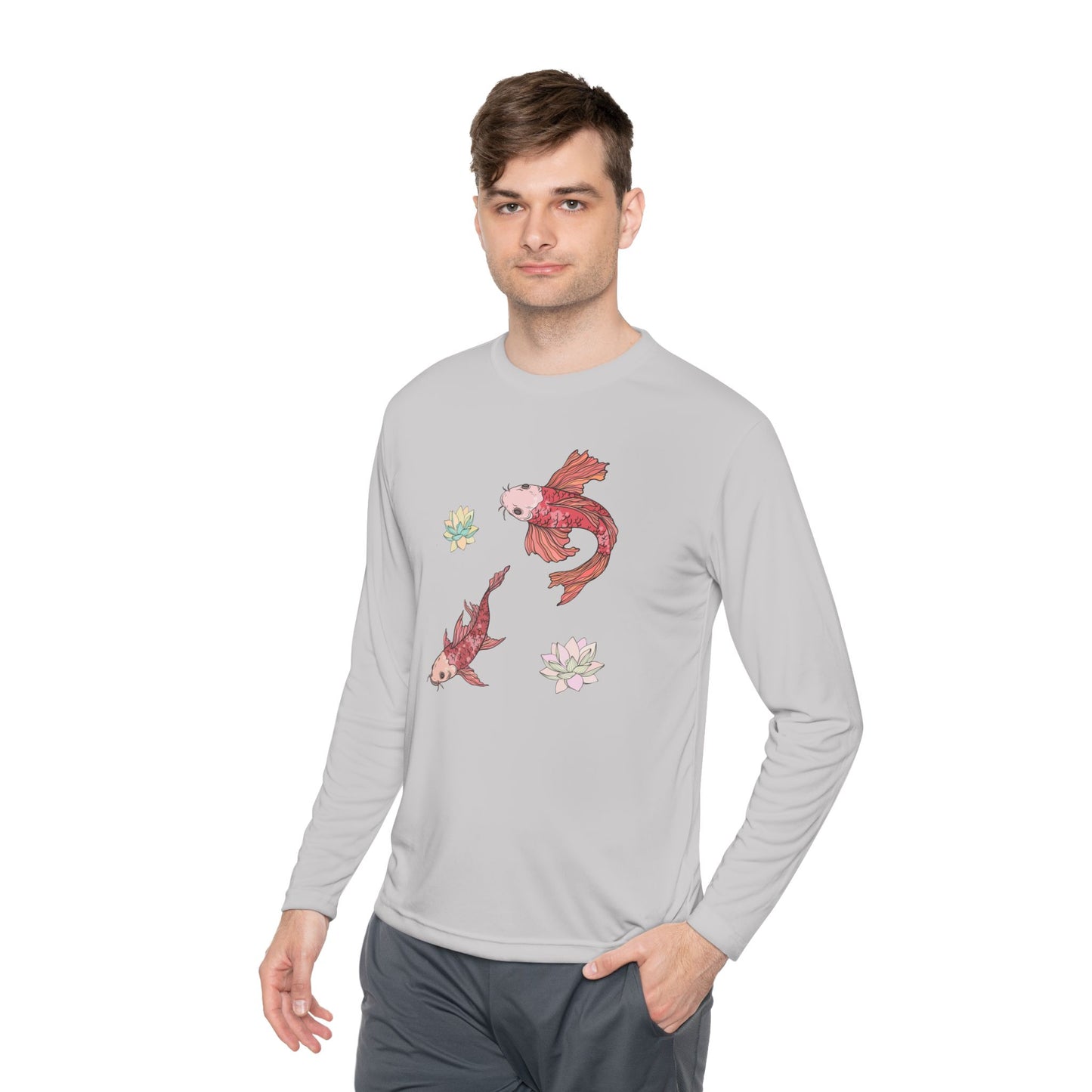 Unisex Langarmshirt Leicht Vplants - Koi
