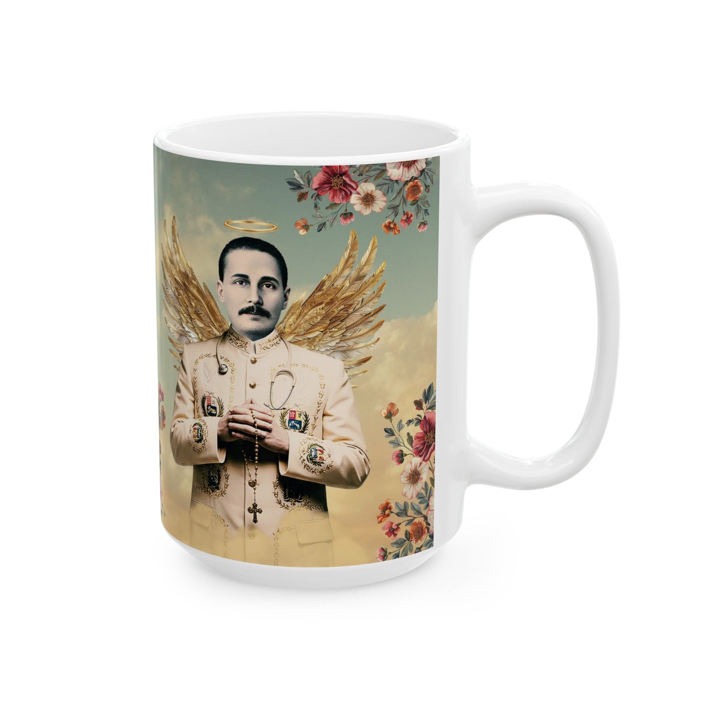 Ceramic Mug, (11oz, 15oz) San José Gregorio Hernández Vintage