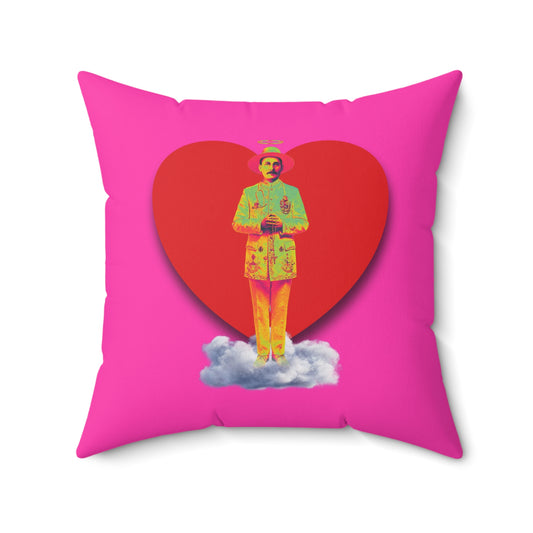 Faux Suede Square Pillow José Gregorio Hernández Pop 2 pink