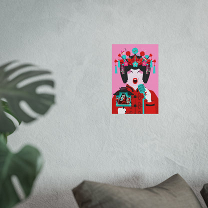 Giclée Fine Art Print - Arte de la Ópera de Beijing - El Cantante 