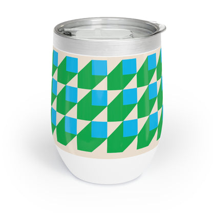 Chill Wine Tumbler Blue Cubes