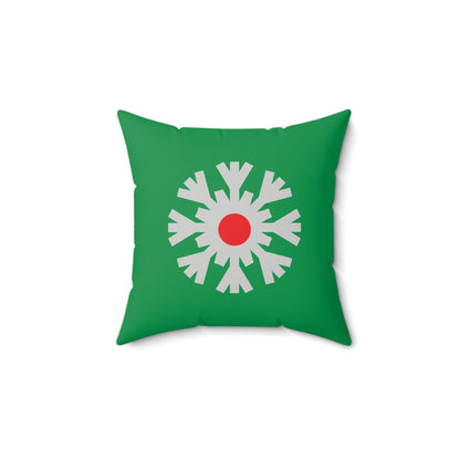 Faux Suede Square Pillow Christmas Snowflake flat