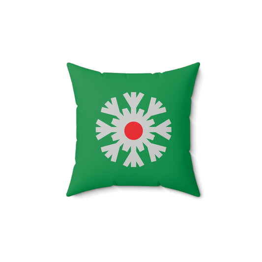 Faux Suede Square Pillow Christmas Snowflake flat