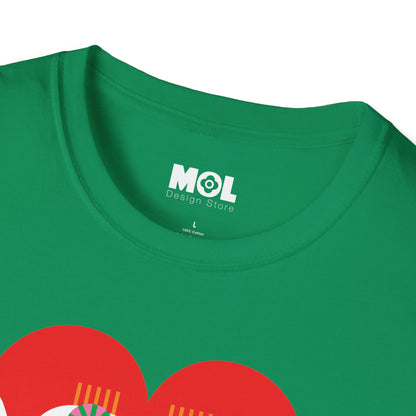 Peace & Love Heartfelt Unisex Softstyle T-Shirt