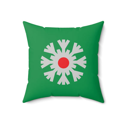 Faux Suede Square Pillow Christmas Snowflake flat