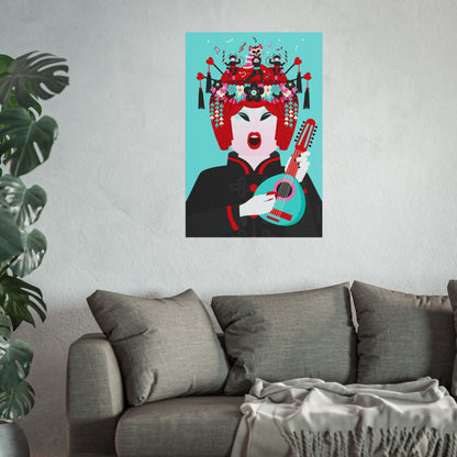 Giclée Fine Art Print - Arte de la Ópera de Beijing - El jugador de la mandolina 