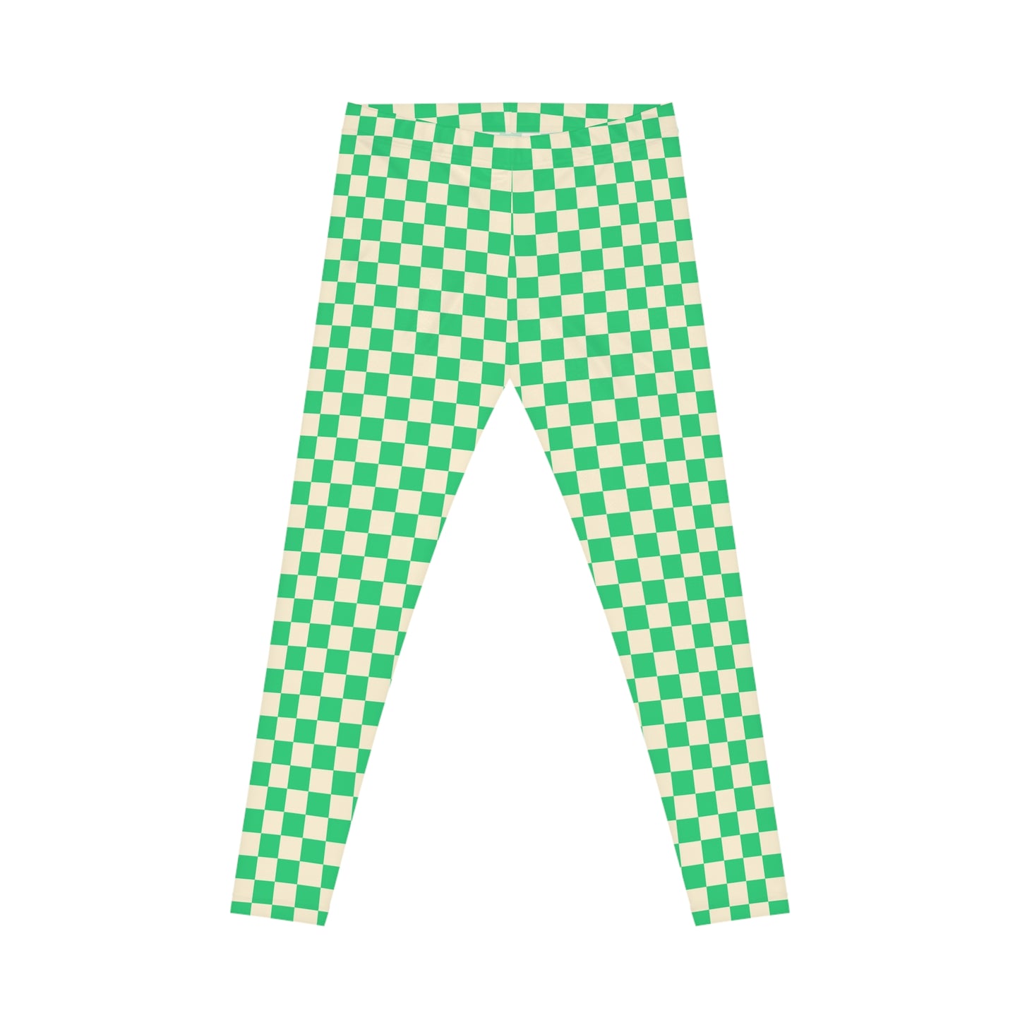 Women's Casual Leggings (AOP) Checkered green