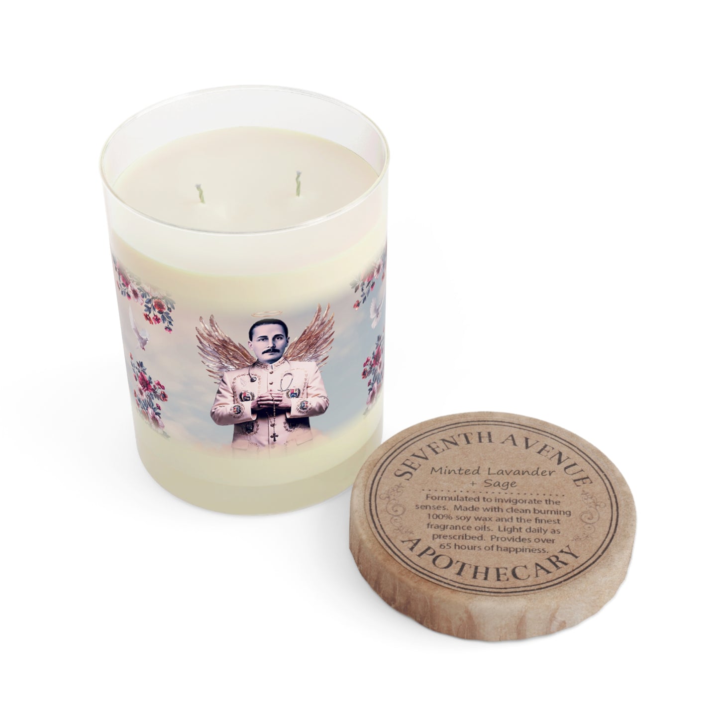 Scented Candle - Full Glass, 11oz - San José Gregorio Hernández Vintage