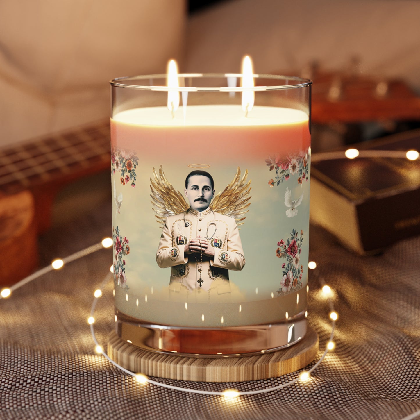 Scented Candle - Full Glass, 11oz - San José Gregorio Hernández Vintage