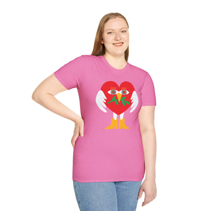 Peace & Love Heartfelt Unisex Softstyle T-Shirt