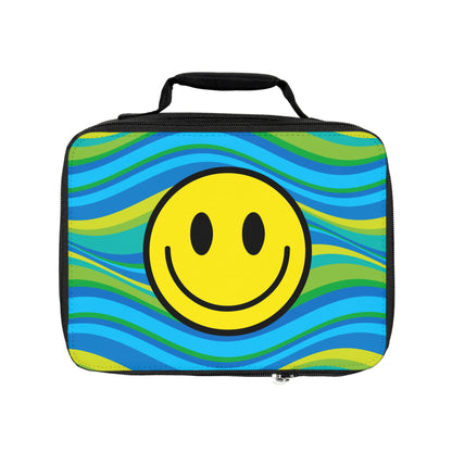 Lunch Bag Blue Happy Face