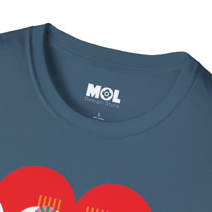 Peace & Love Heartfelt Unisex Softstyle T-Shirt