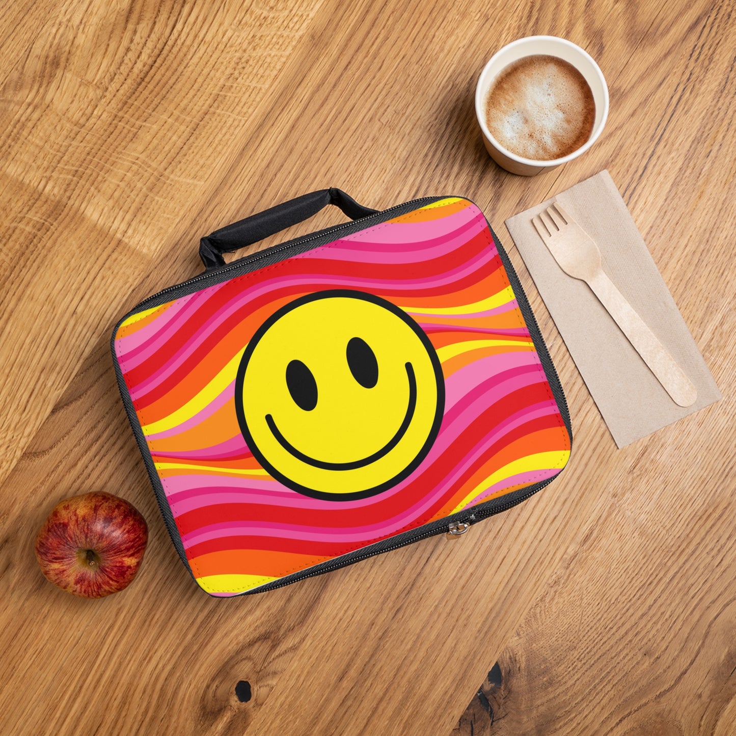 Lunch Bag Pink Happy Face