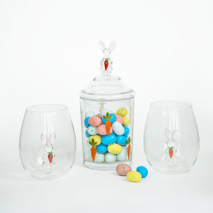 3D Easter Bunny Jar & Wine Glass Collection
