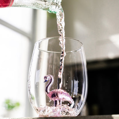 3D Flamingo Stemless Glasses