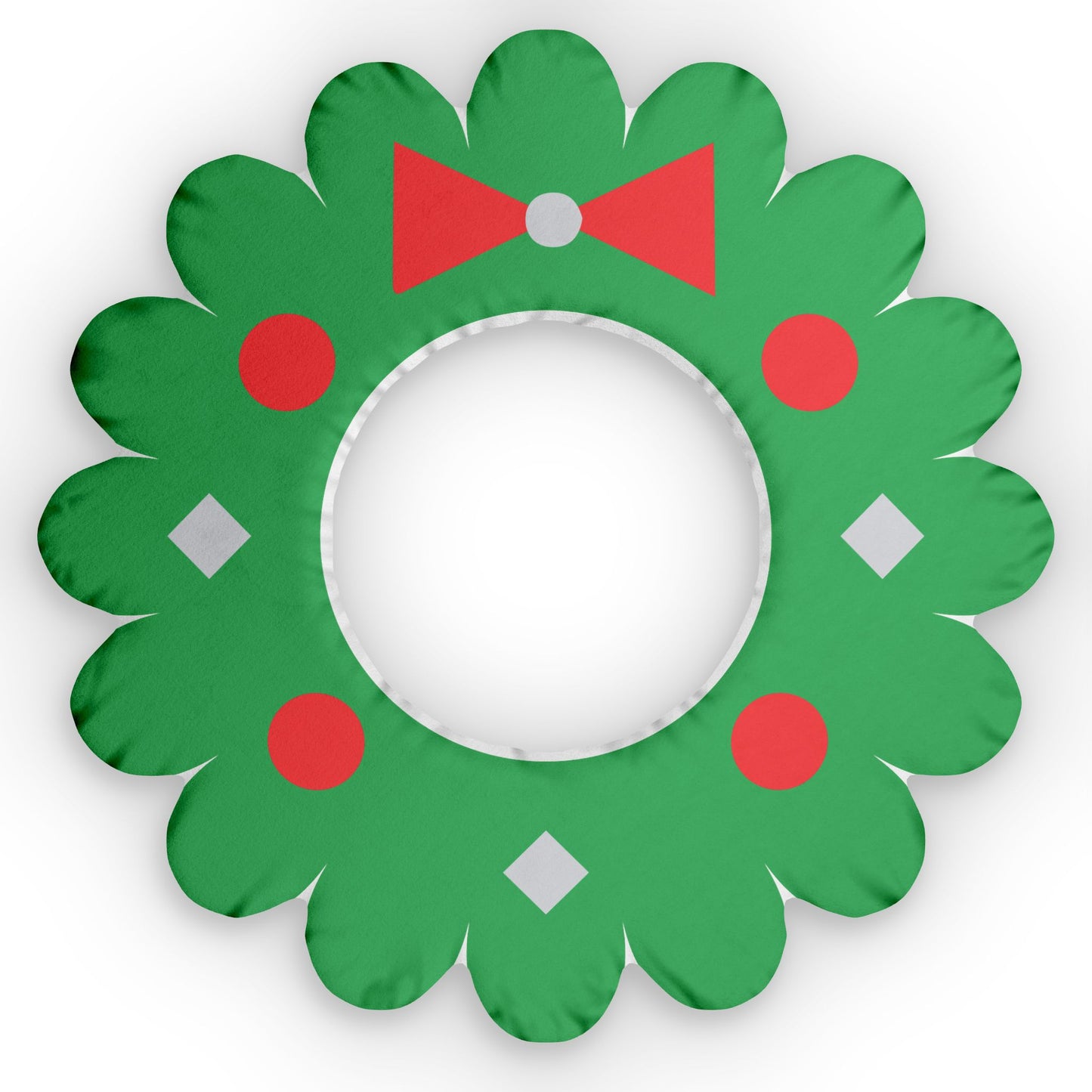 Christmas Shaped Pillows - Green Wreath