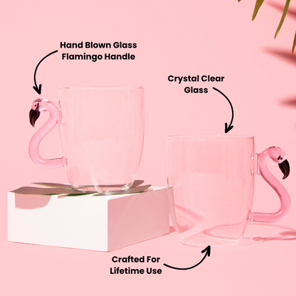 Flamingo Glass Mugs