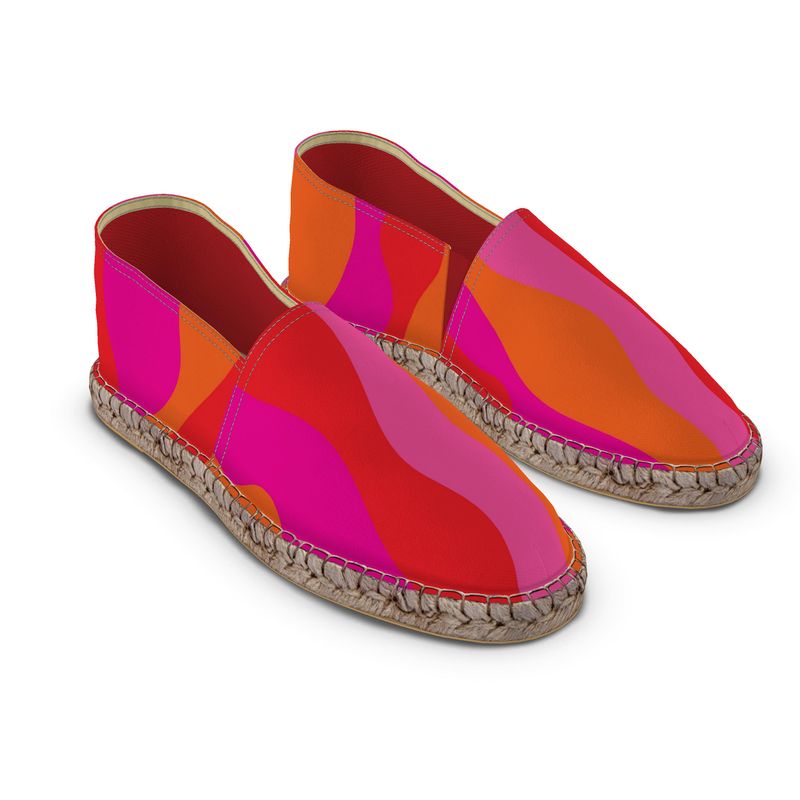 Espadrilles Wellen Rot