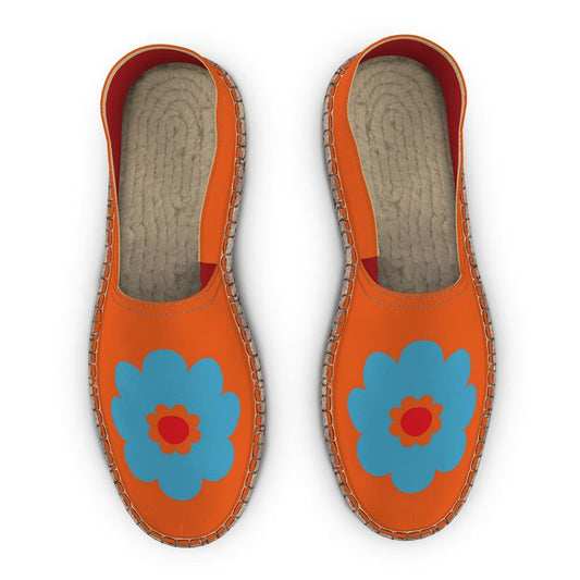 Espadrilles Flowers blue and orange