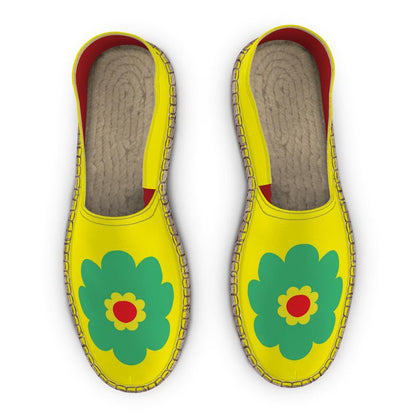 Espadrilles Blume grün und gelb
