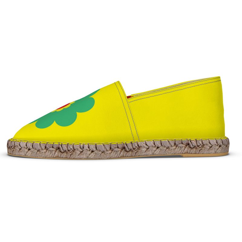 Espadrilles Blume grün und gelb