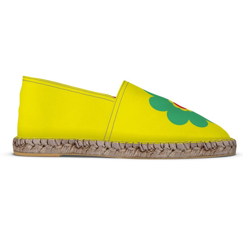 Espadrilles Blume grün und gelb