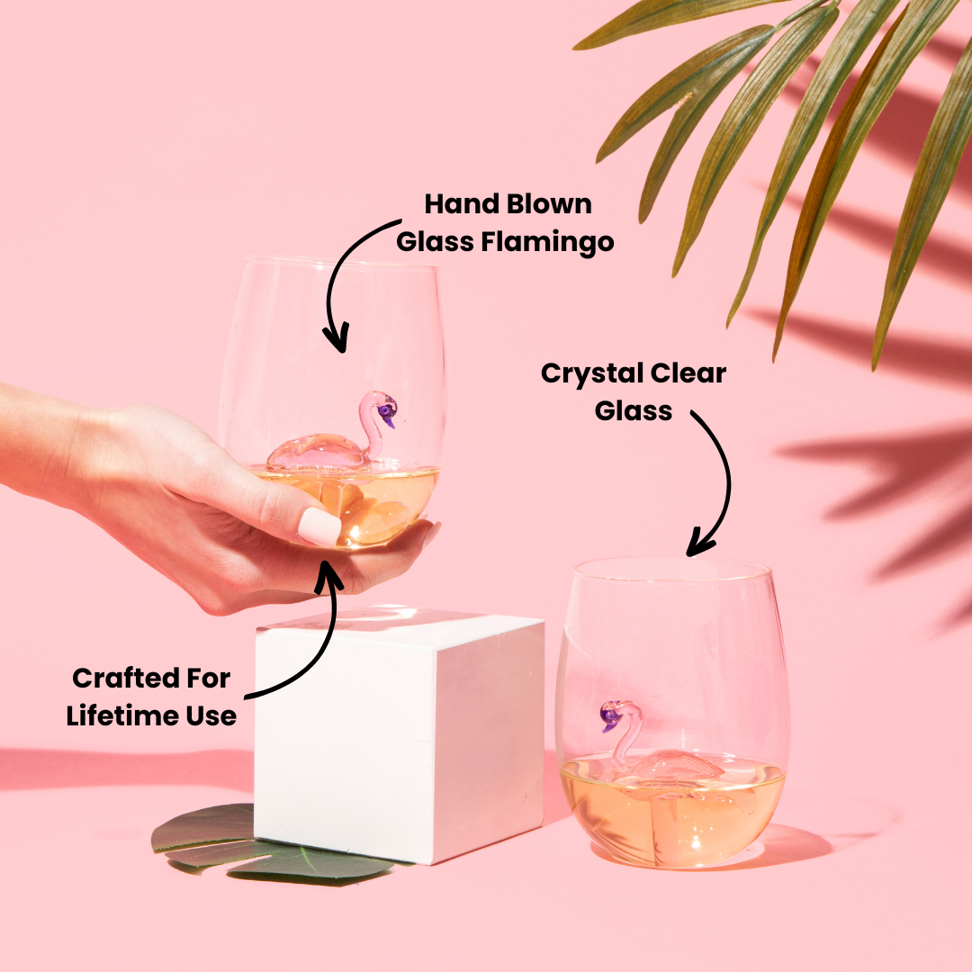 3D Flamingo Stemless Glasses