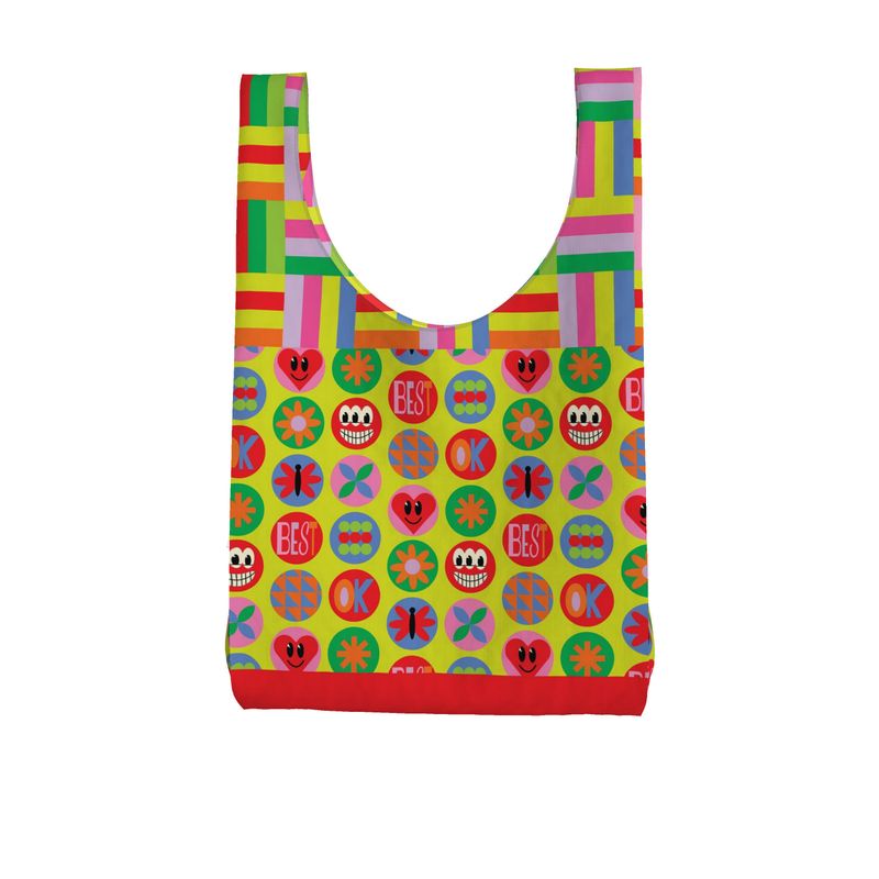 Waterproof Happy Face Parachute Shopping Bag