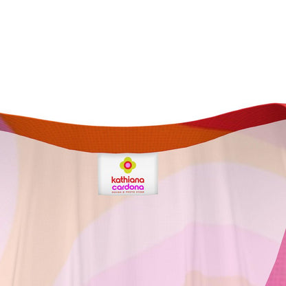 Pink Pop Waves Silk Kaftan