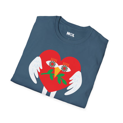 Peace & Love Heartfelt Unisex Softstyle T-Shirt